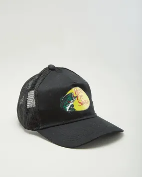 00s Bass Pro Shops Black Trucker Hat - Adjustable