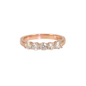 14K ROSE GOLD ROUND BRILLIANT DIAMOND BAND 0.68CTW