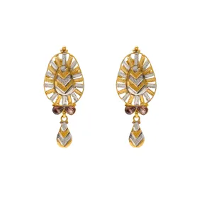 22K Yellow Gold & Sapphire Earrings (8.2gm)