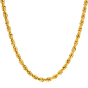 22K Yellow Gold Twisted Rope Chain 36.0 Gms, 24 inches