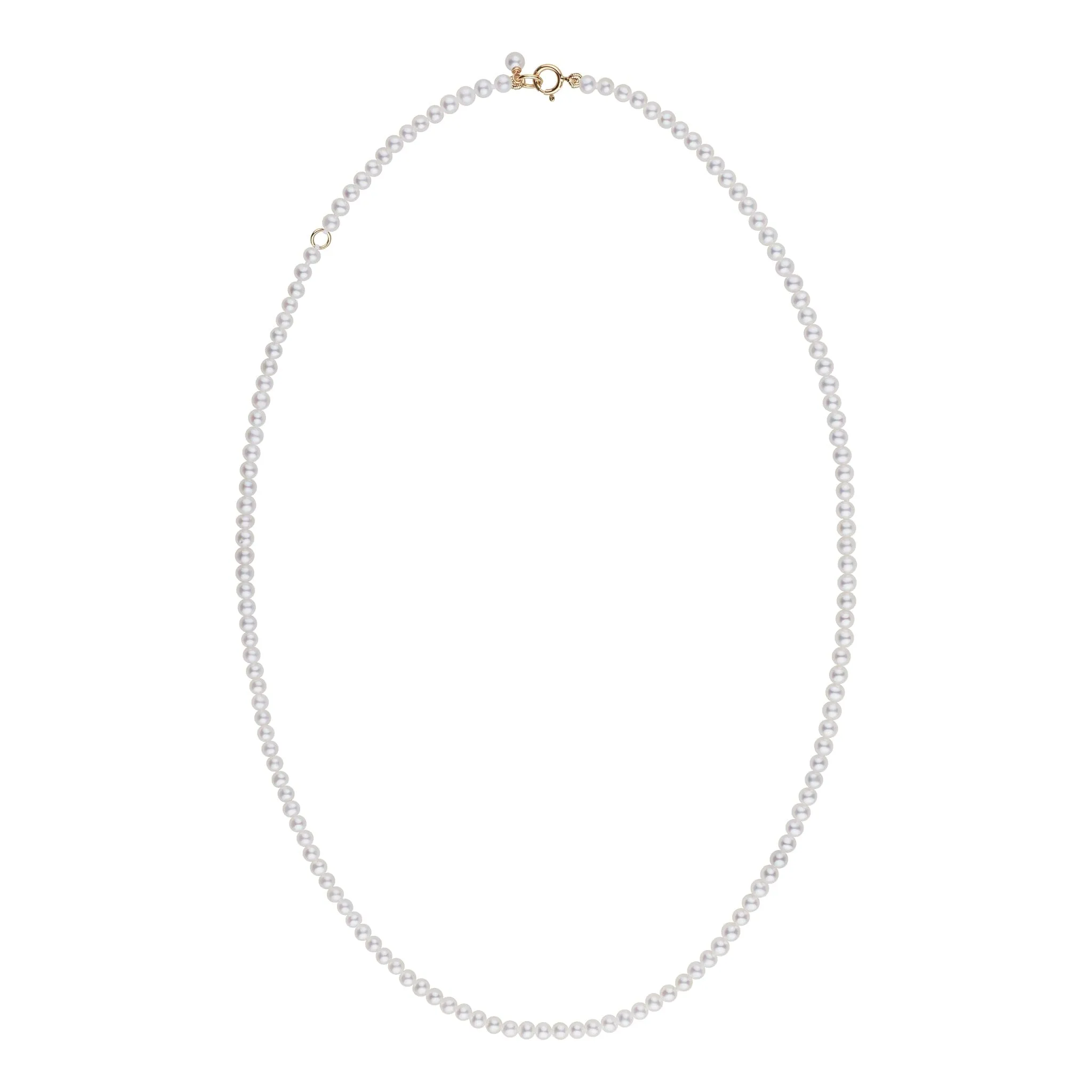 3.0-3.5 mm AAA Freshwater Pearl Necklace with Paperclip Chain Set