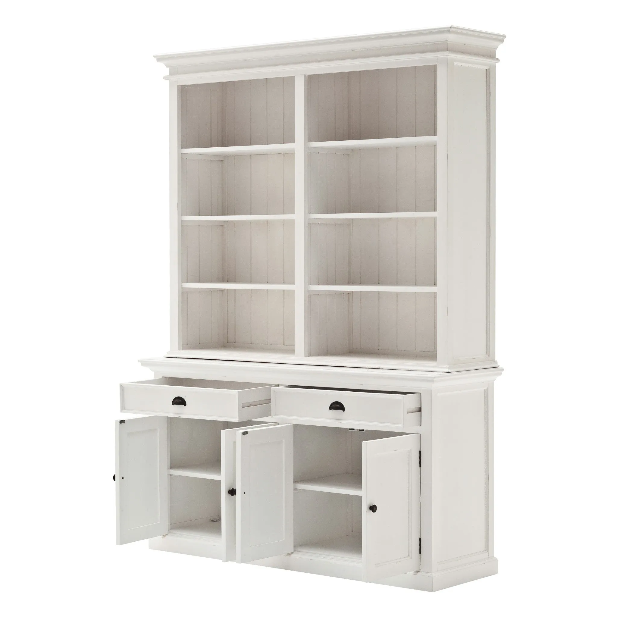 87 White Solid Wood Four Tier Bookcase