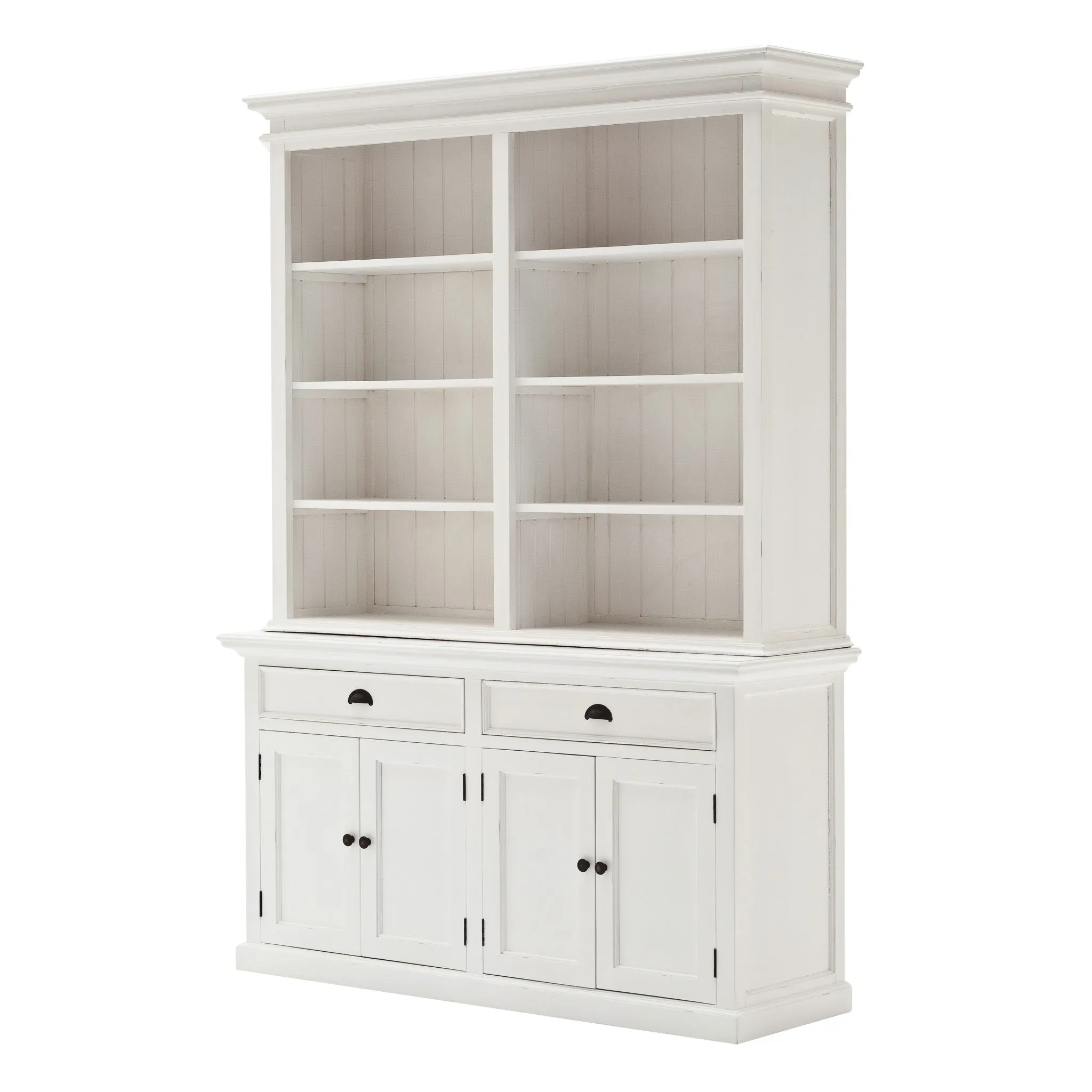 87 White Solid Wood Four Tier Bookcase