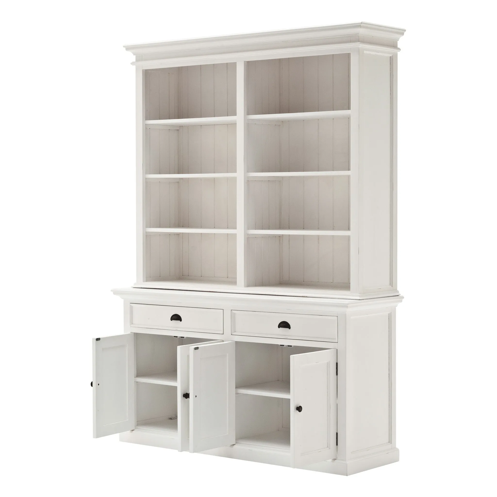 87 White Solid Wood Four Tier Bookcase