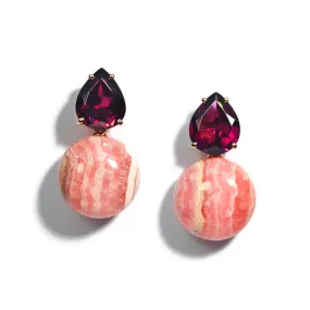 A & Furst - Bonbon - Drop Earrings with Rhodolite and Rhodochrosite, 18k Yellow Gold