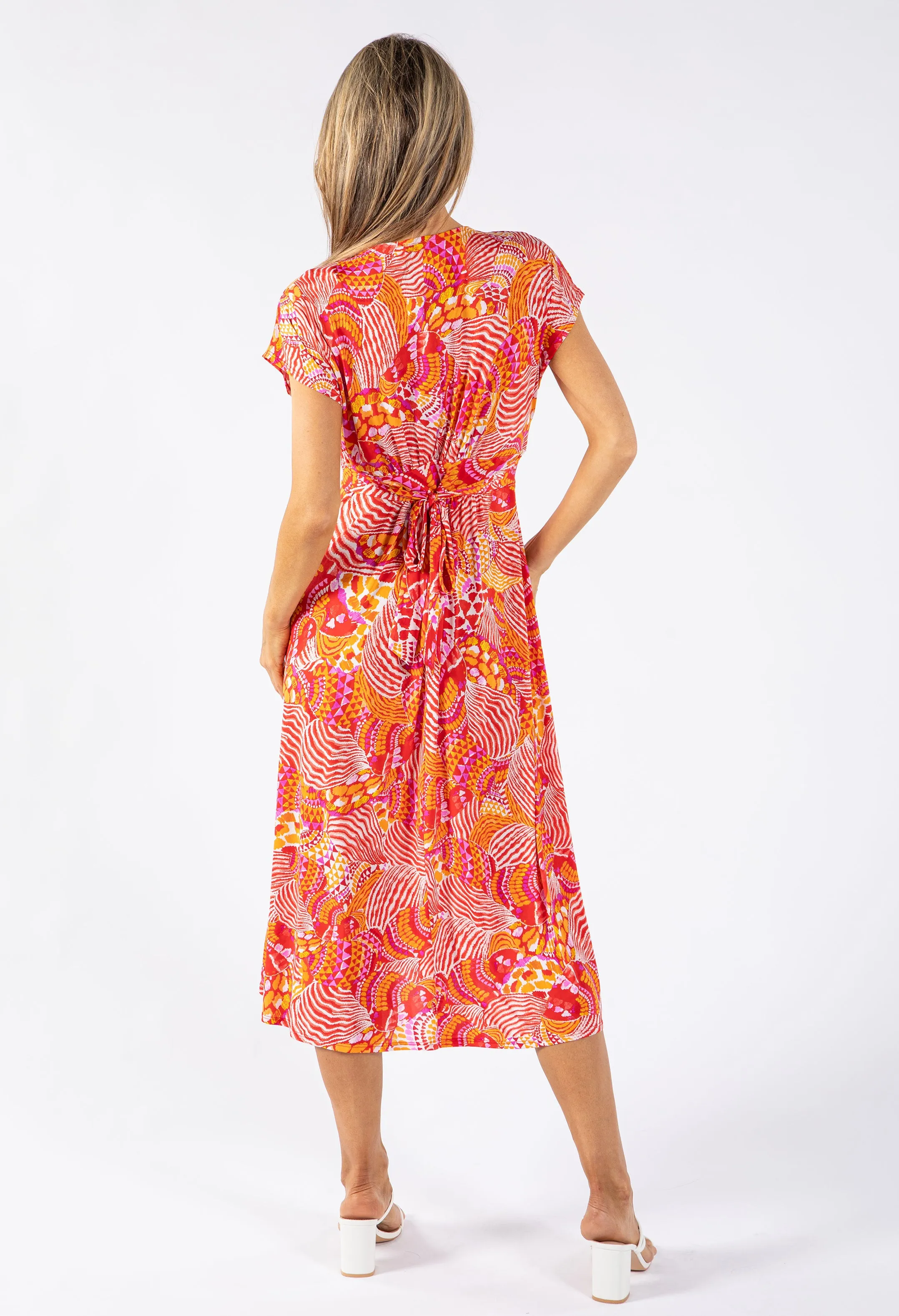 Abstract Print Midi Dress