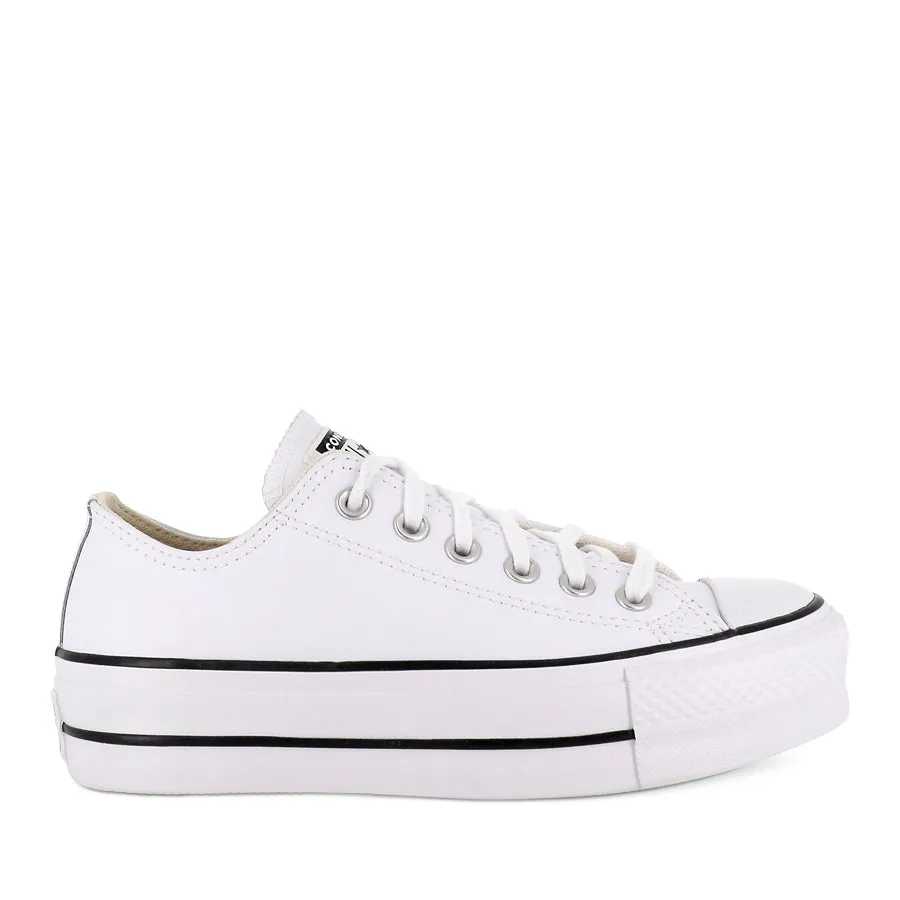 ALL STAR LIFT LOW LEATHER - WHITE BLACK WHITE