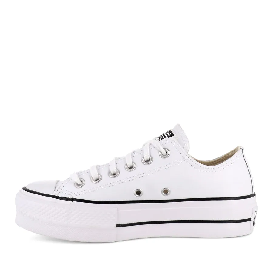 ALL STAR LIFT LOW LEATHER - WHITE BLACK WHITE