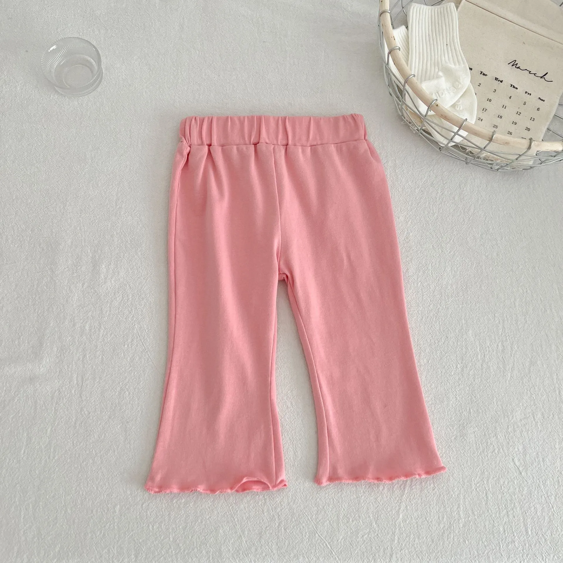 Baby Kid Girls Solid Color Pants Wholesale 24030131