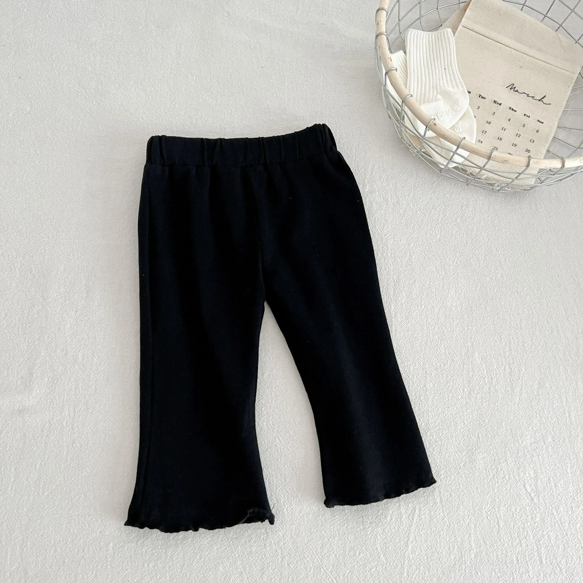 Baby Kid Girls Solid Color Pants Wholesale 24030131