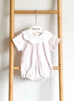 BabyGi Pink Scallop Collar Romper