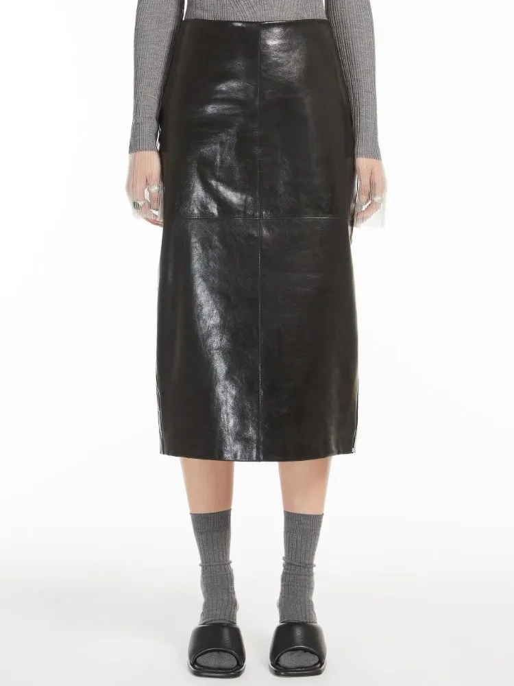 BAIRO LEATHER SKIRT BLACK