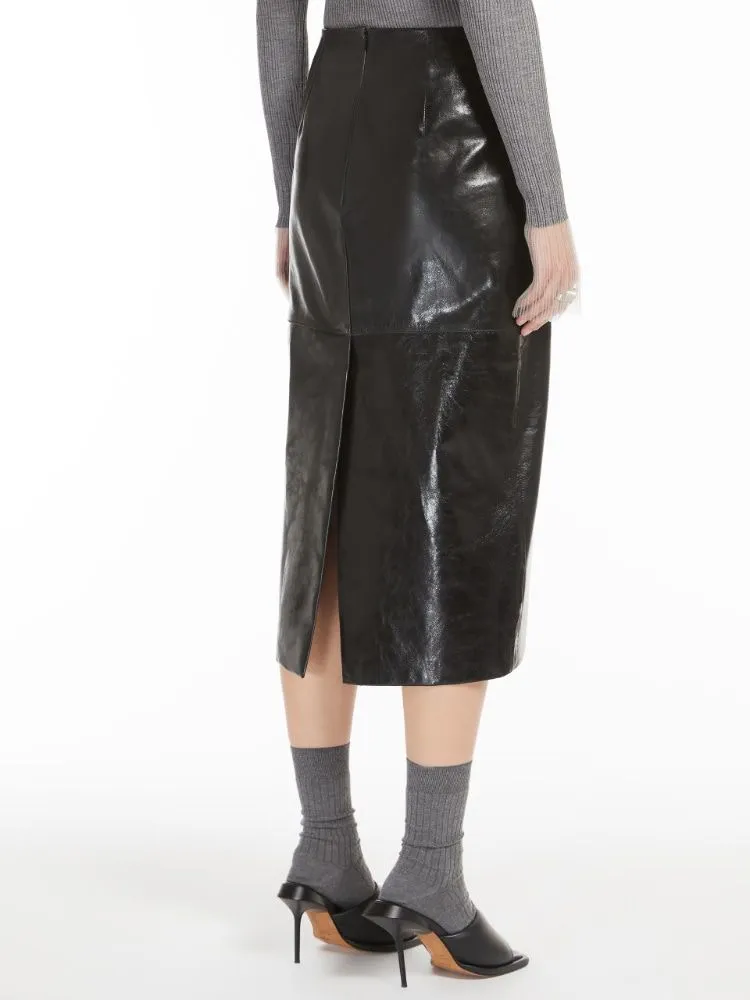 BAIRO LEATHER SKIRT BLACK