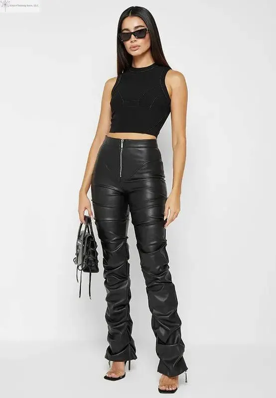 Black Faux Leather Pants