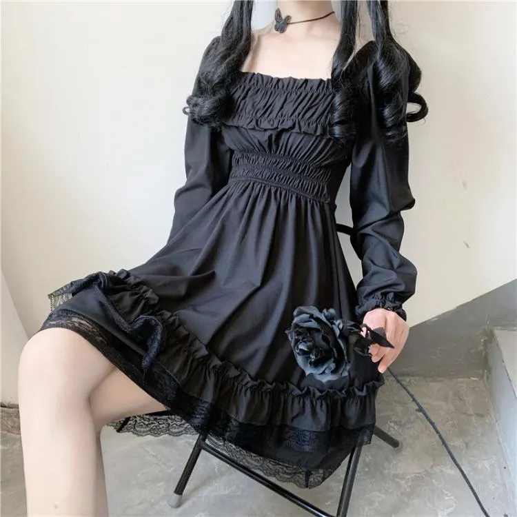 Black Lace Lolita Dress