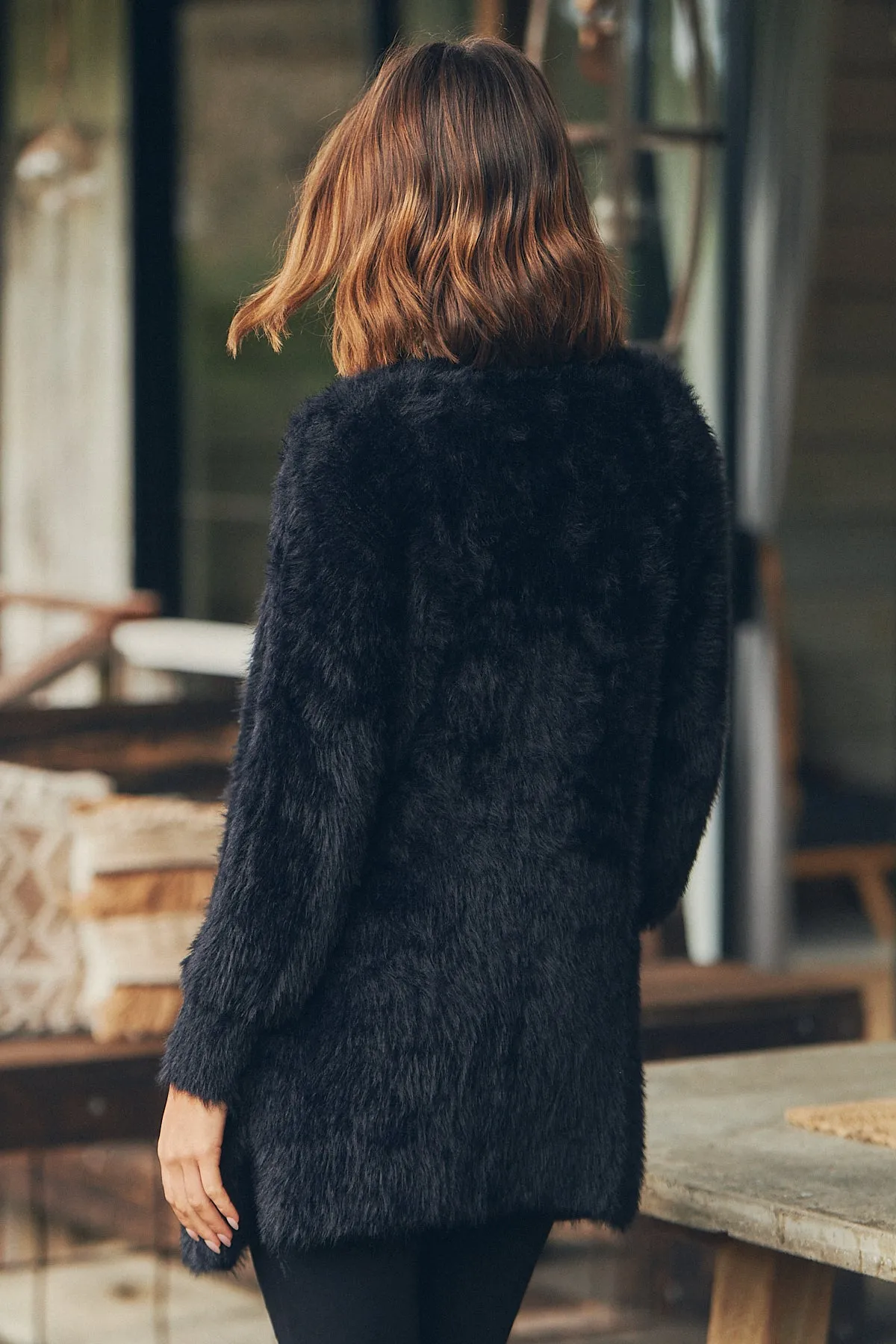 Bonnie Long Sleeve Black Knit Cardigan