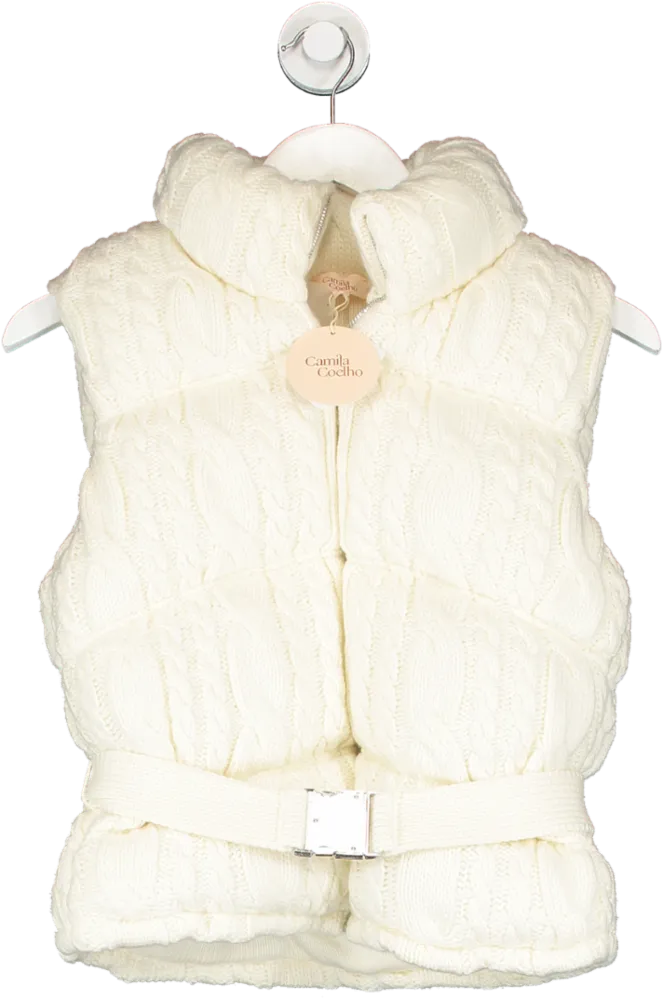 Camila Coelho Cream Eissa Knitted Vest UK XS