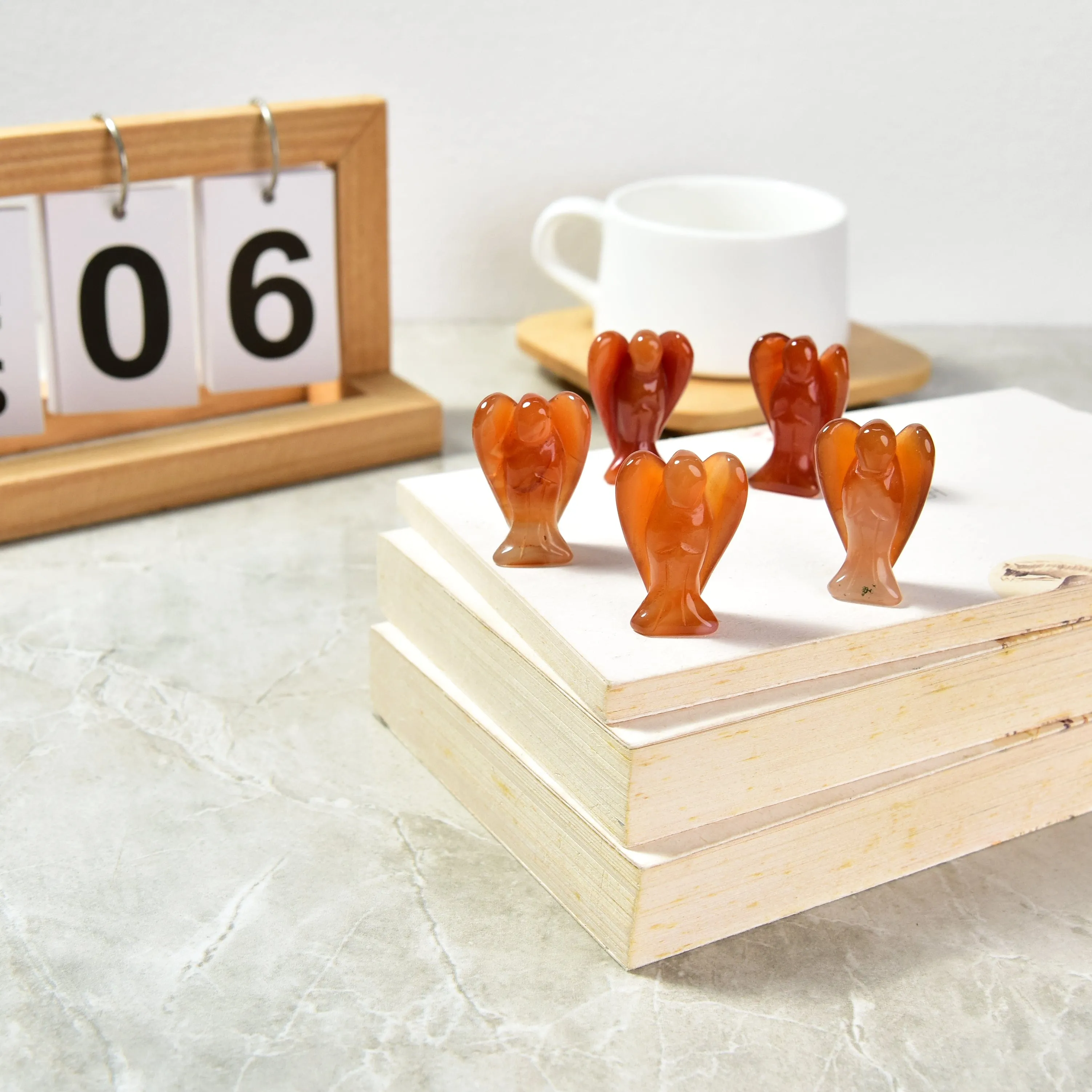 Carnelian Angel Small Gemstone Carving