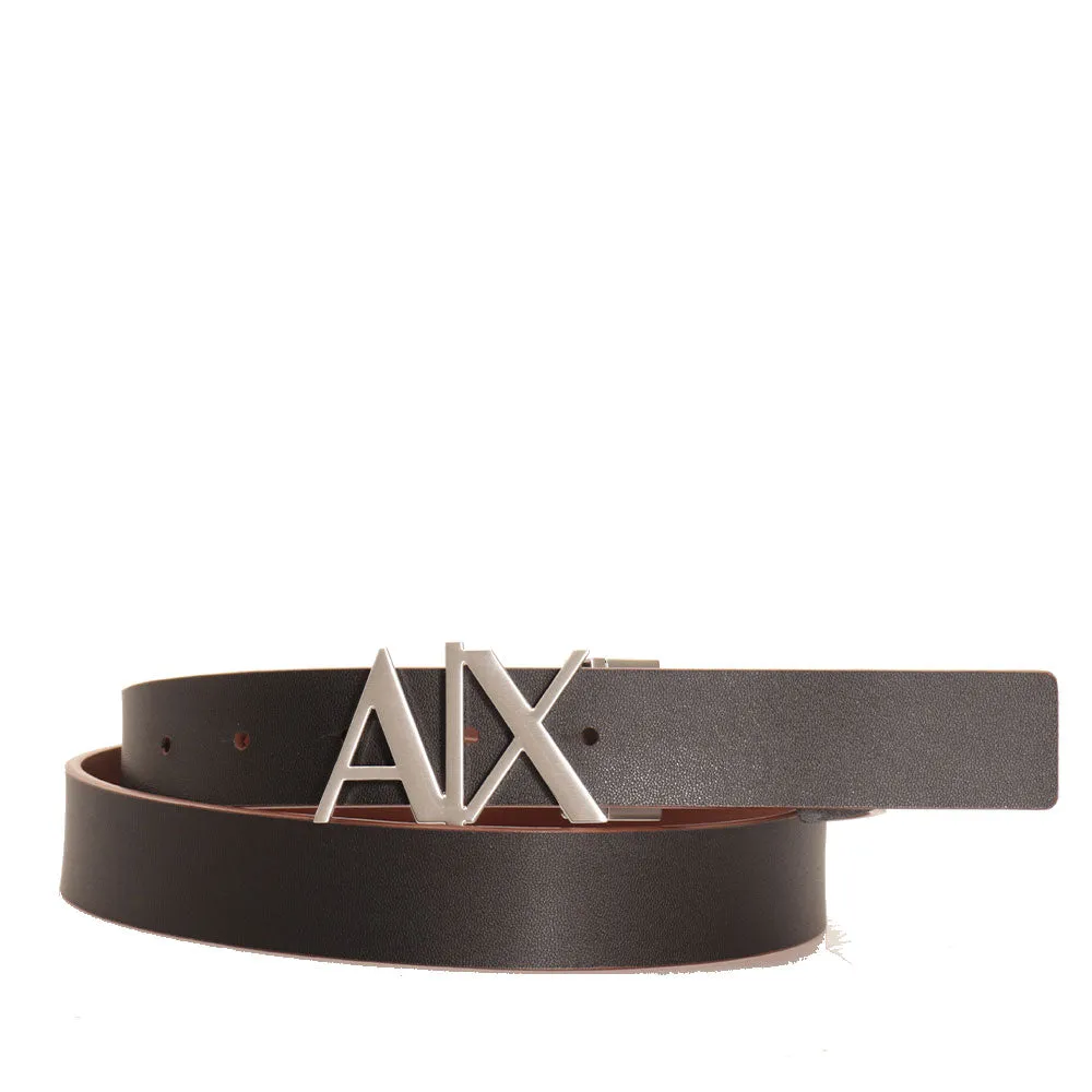 Cintura Uomo in Pelle ARMANI EXCHANGE Reversibile Colore Cognac - Black con Fibbia Logata