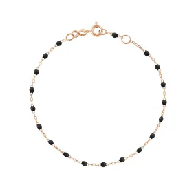 Classic Gigi Black bracelet, Rose Gold, 7.5"