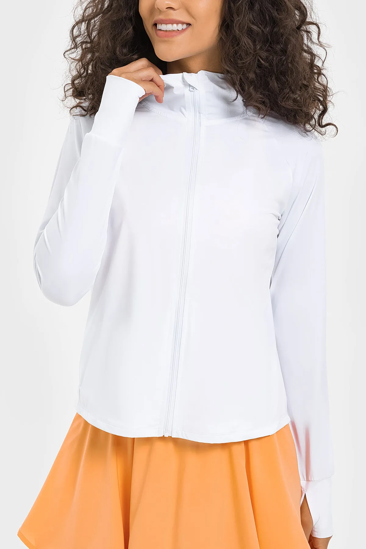 Cooling Breathable High-Stretch Long Hooded Jacket UPF50 