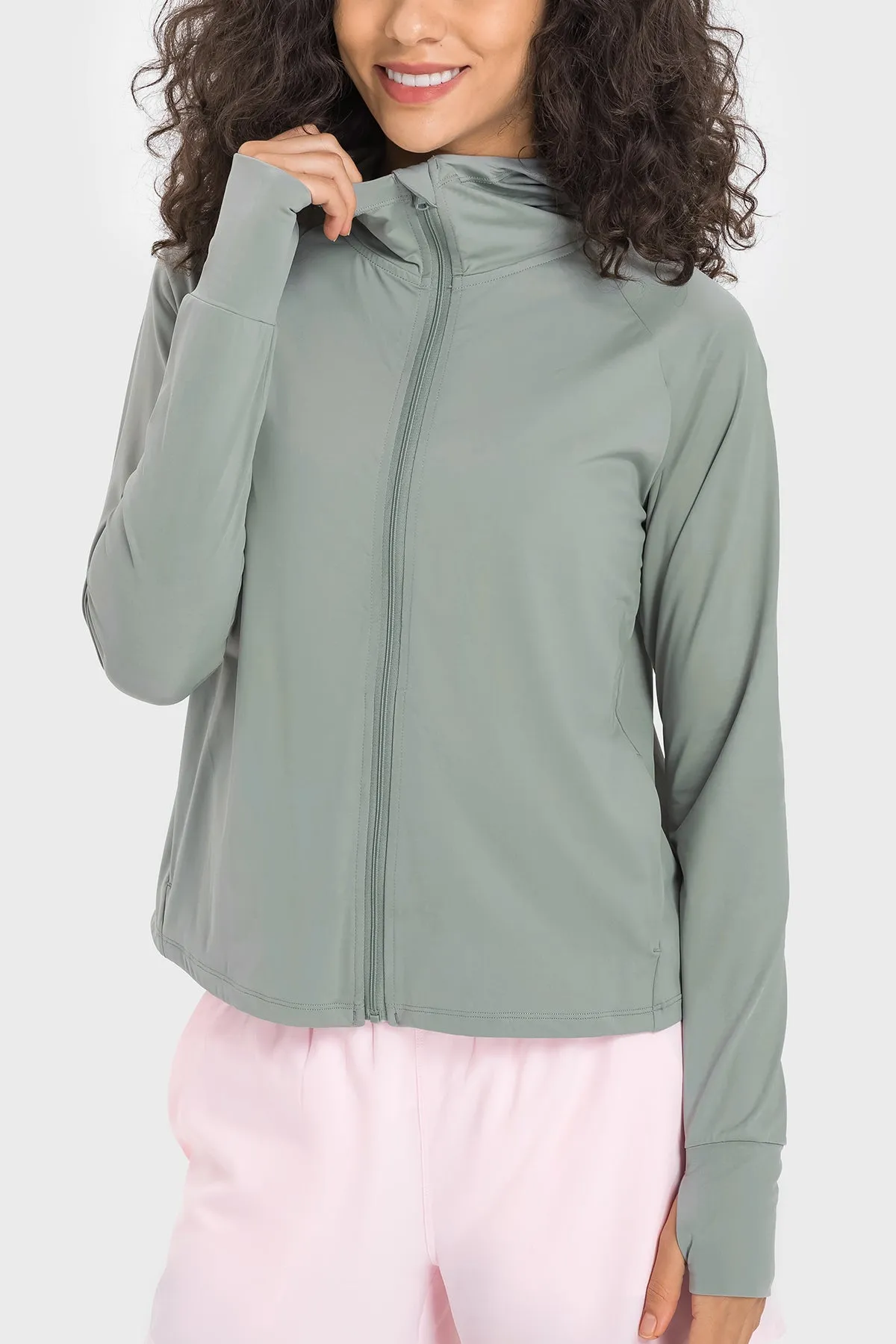 Cooling Breathable High-Stretch Long Hooded Jacket UPF50 