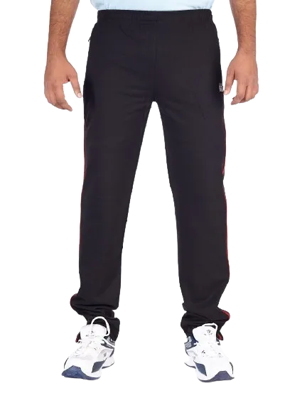 Cotton Blend - Black Track Pants  - FLORENCIA-BLACK