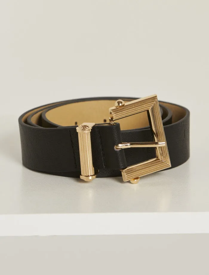 Deco Vegan Leather Belt (Black)