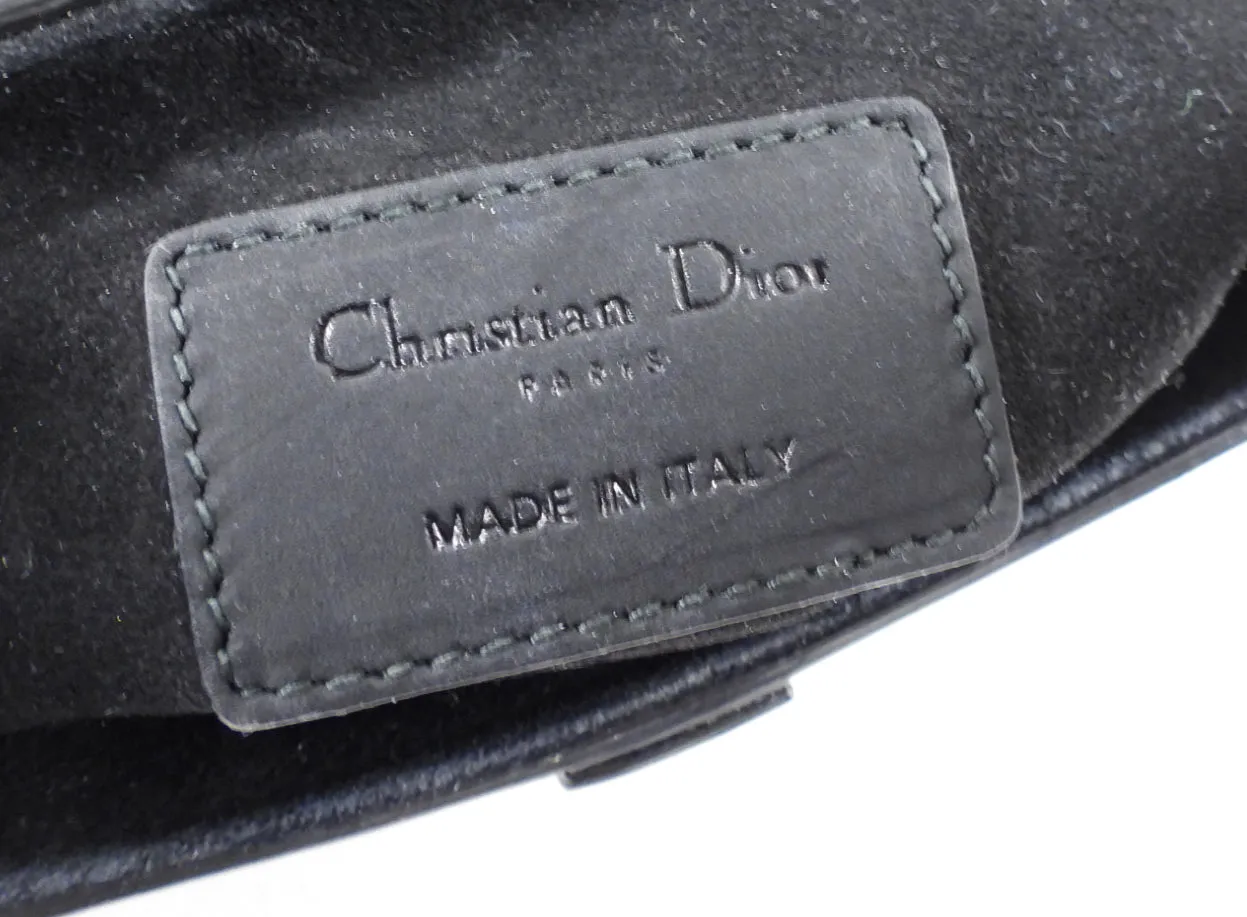 Dior All Black Ultramatte Leather Mini Saddle Bag