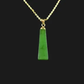 Edwardian Style 14K Gold Jade Pendant Necklace