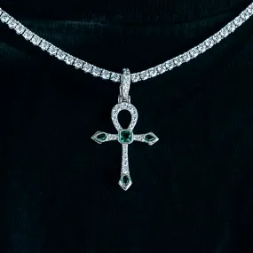 Emerald Stone Ankh Cross