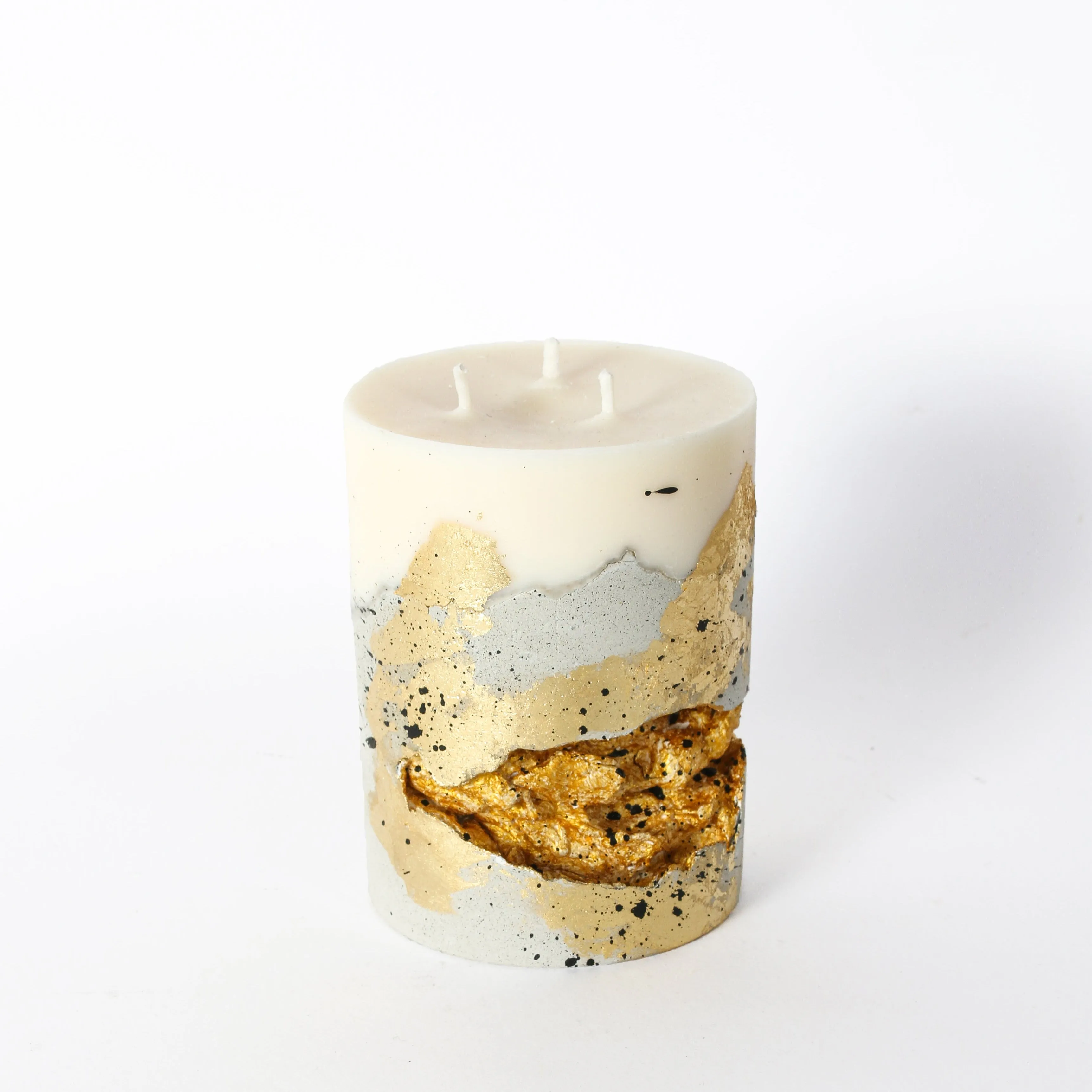 Golden concrete candle „3 IN 1“ (big)