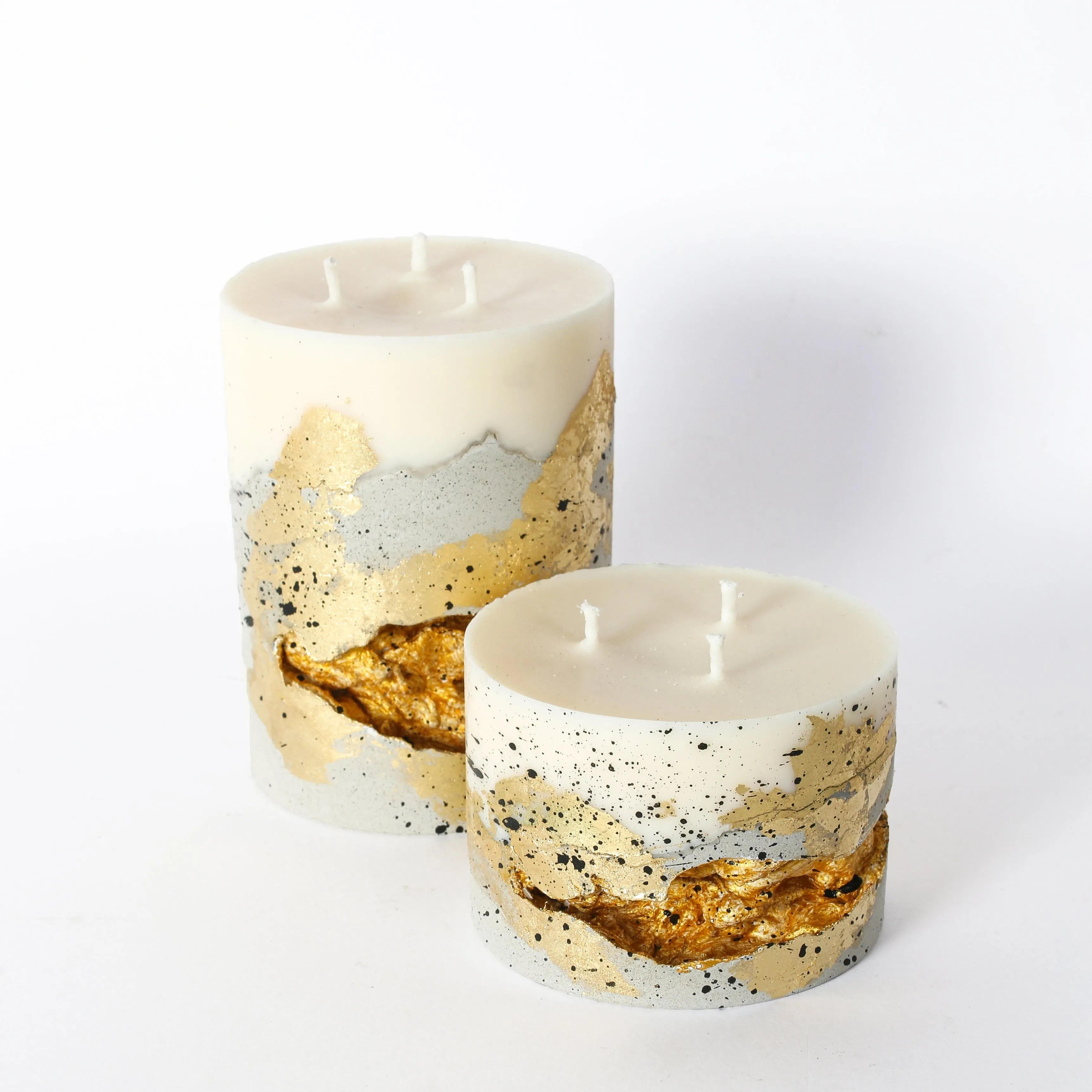 Golden concrete candle „3 IN 1“ (big)