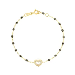 Heart Supreme Classic Gigi diamond bracelet, Quartz, Yellow Gold, 6.7"