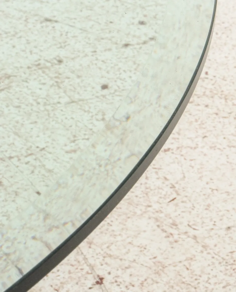 Italian Modern Marble & Glass Revolving Low Table