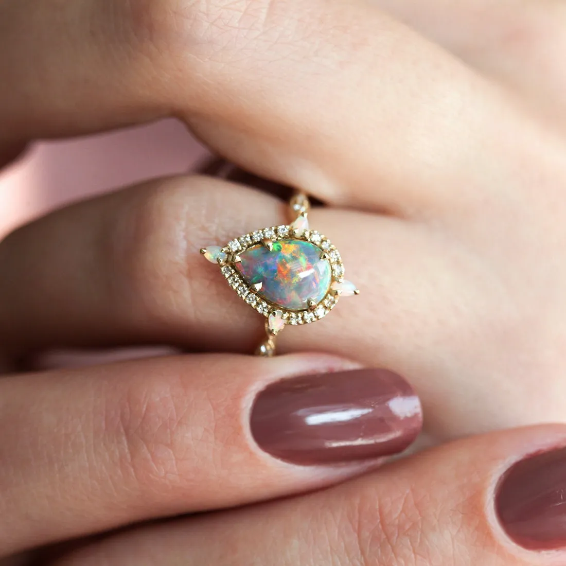 Kathleen Pear Opal Ring