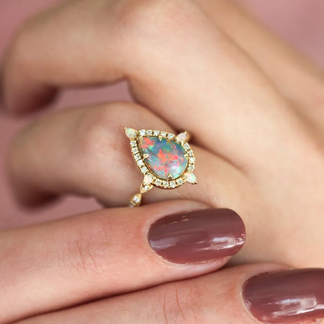 Kathleen Pear Opal Ring