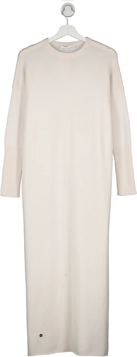 Lucy Nagle x The Fashion Bug Cashmere Blend Cream ‘The Dress’ In Oatmeal UK XS/S