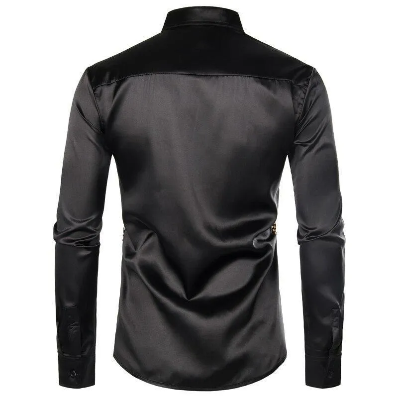 Luxury Sequins Silk Shirt For Men