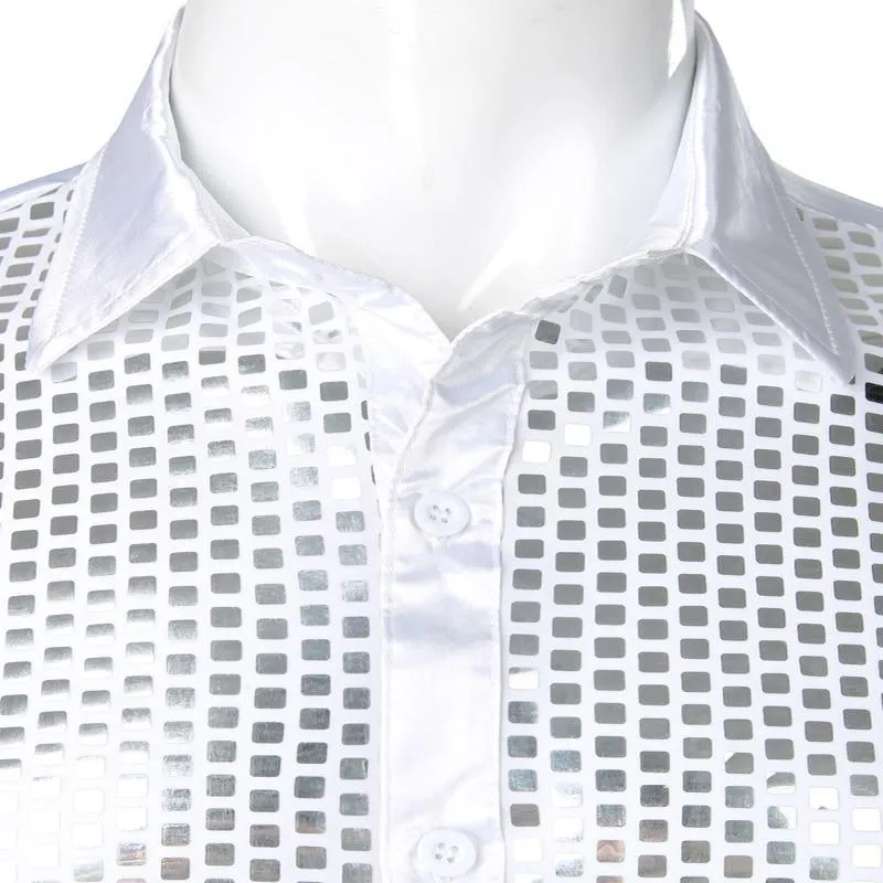 Luxury Sequins Silk Shirt For Men