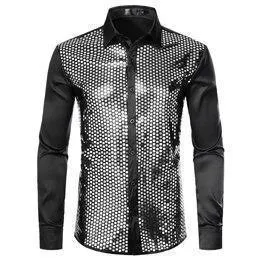 Luxury Sequins Silk Shirt For Men