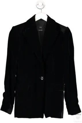 MANGO Black Velvet Blazer Jacket UK S