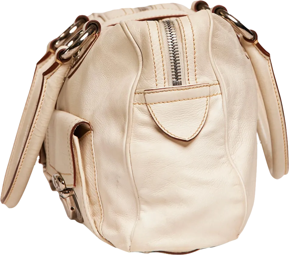 Marc Jacobs Cream Leather 2 Pocket Top Handles Venetia Handbag