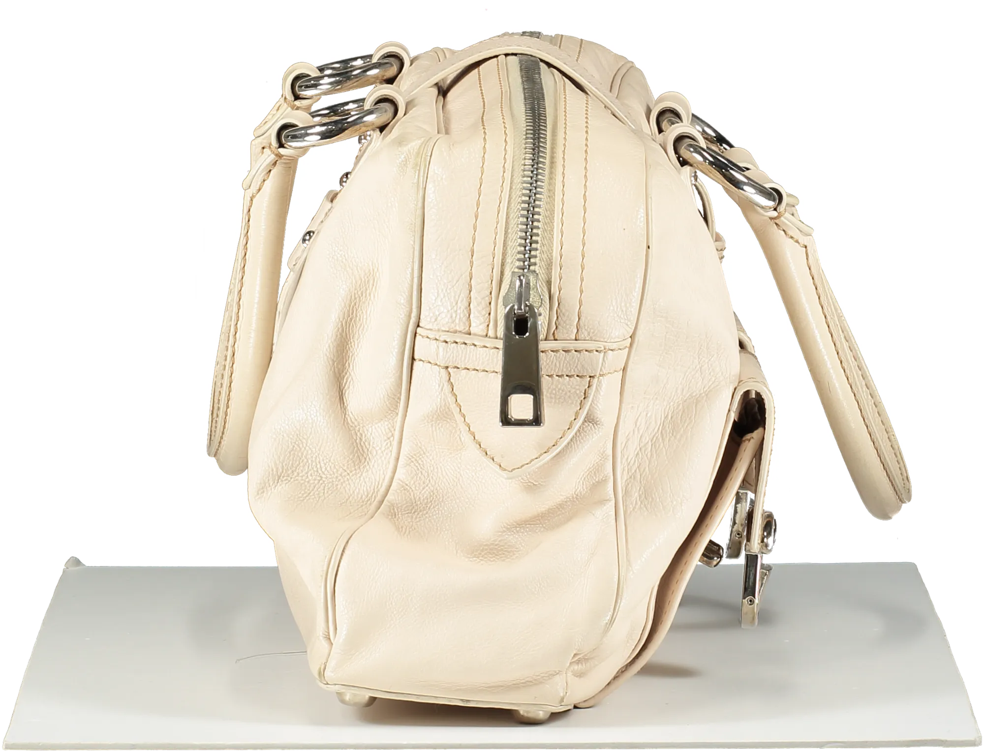 Marc Jacobs Cream Leather 2 Pocket Top Handles Venetia Handbag