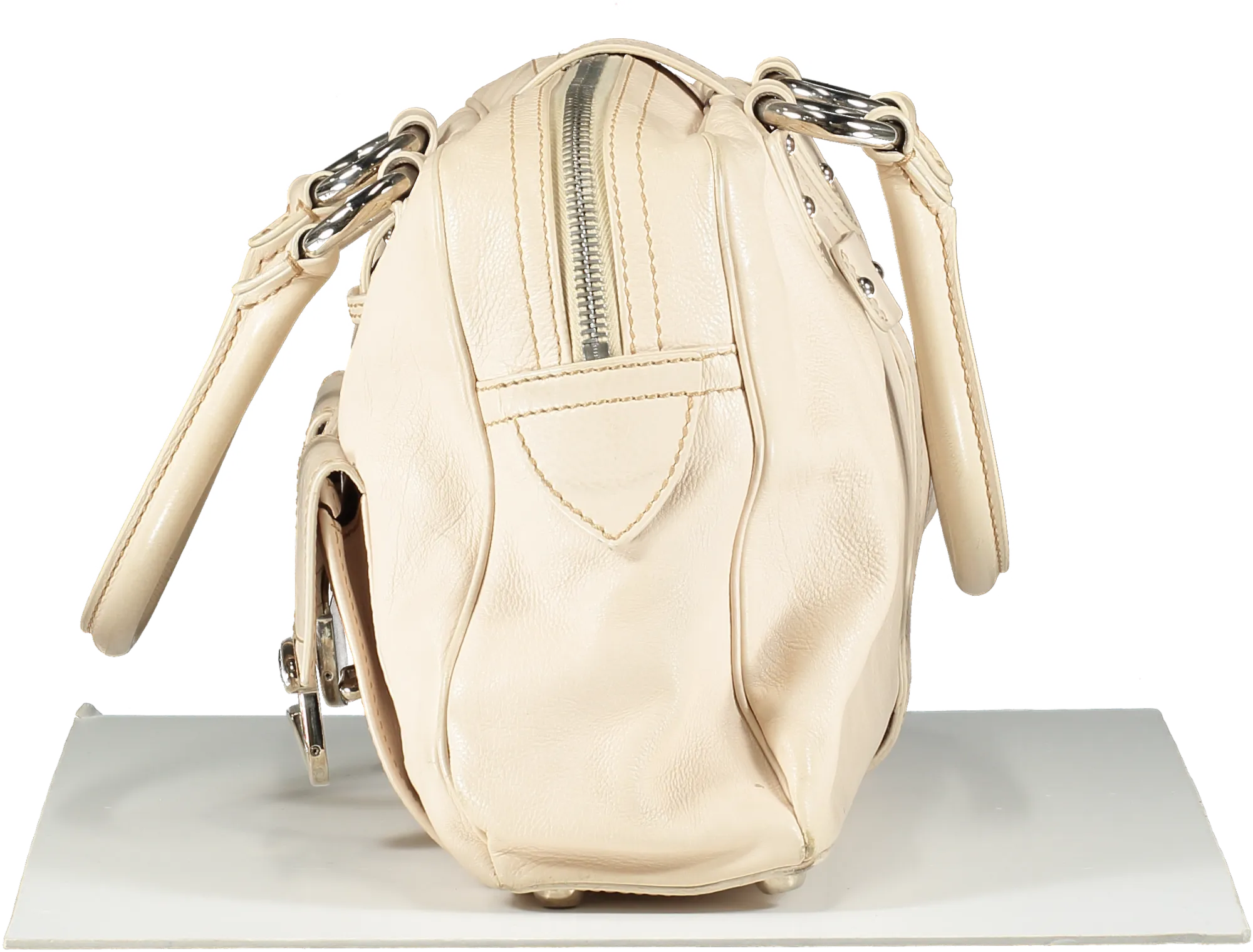 Marc Jacobs Cream Leather 2 Pocket Top Handles Venetia Handbag