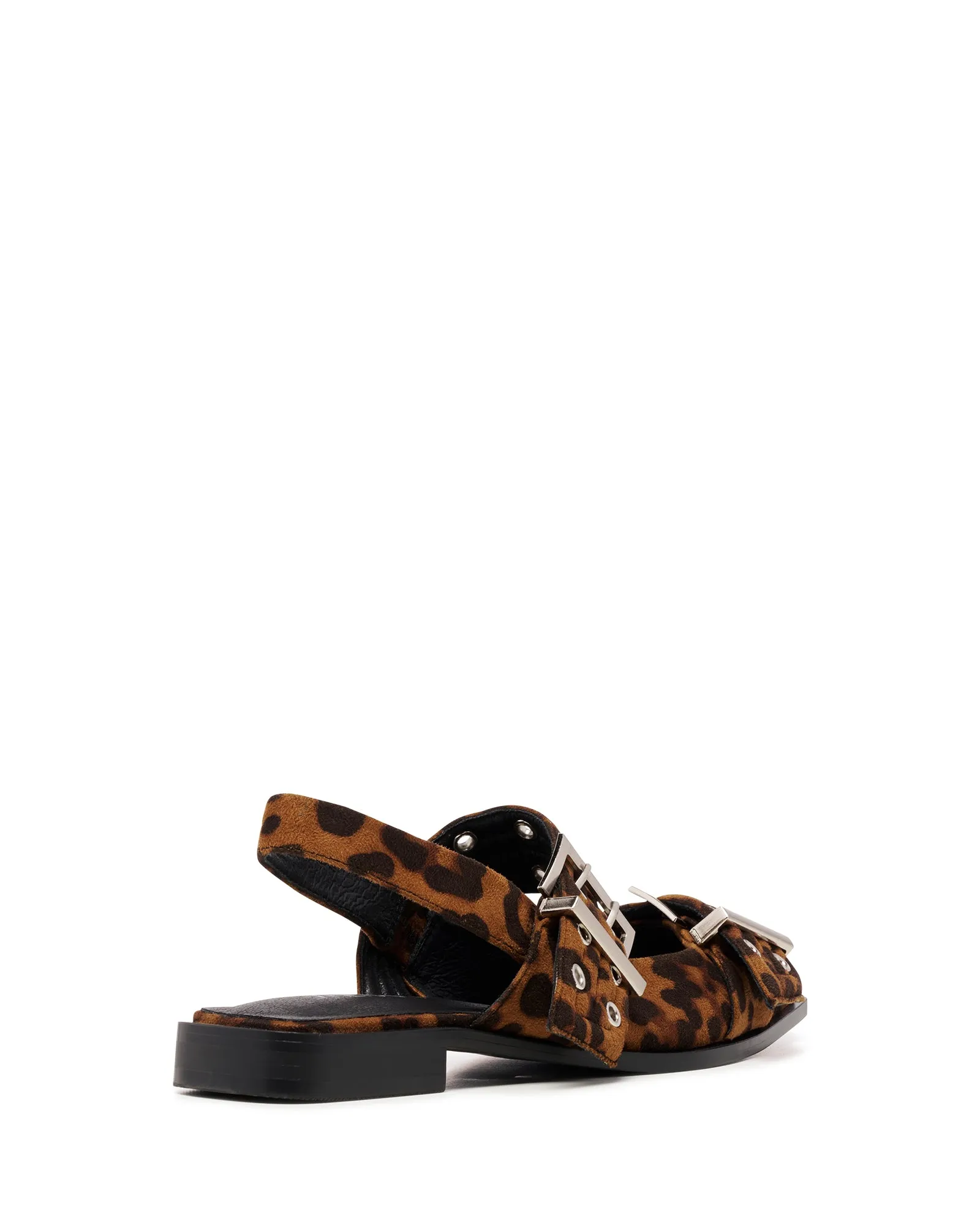 Matilda Pointed Flat Leopard Microfibre