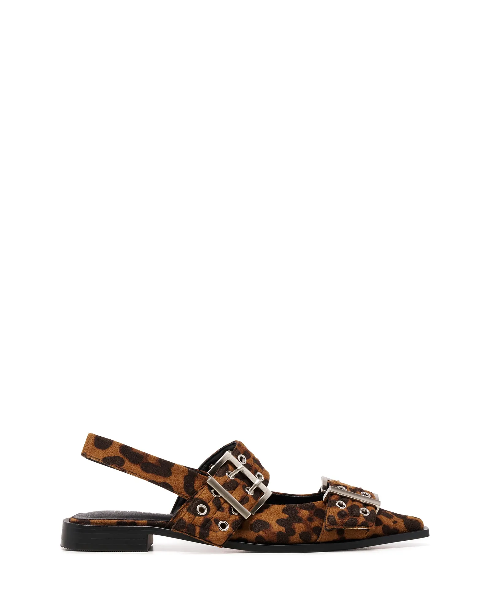 Matilda Pointed Flat Leopard Microfibre