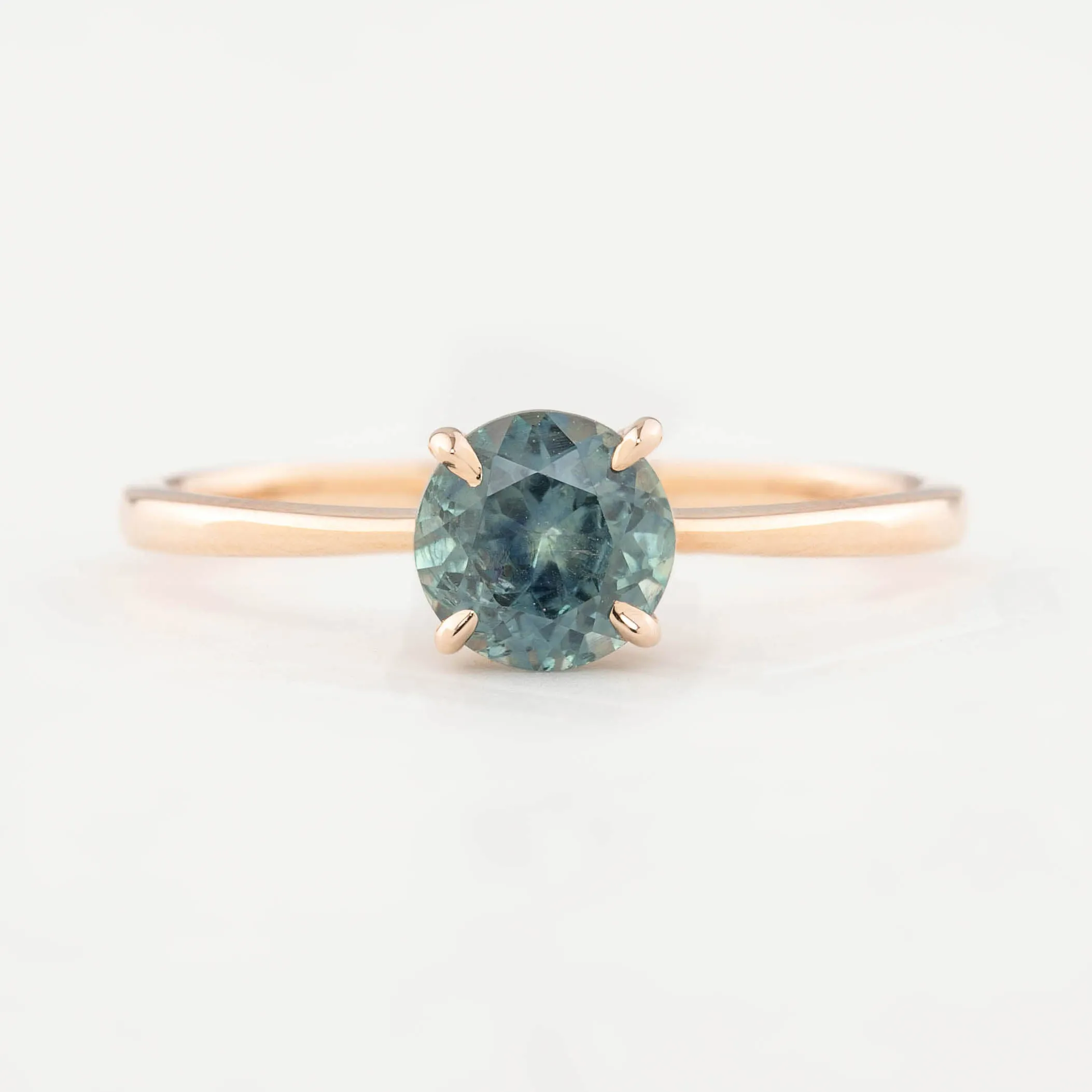 Nina Ring - 1.11ct Light Blue Green Montana Sapphire, 14k Rose Gold (One of a kind)