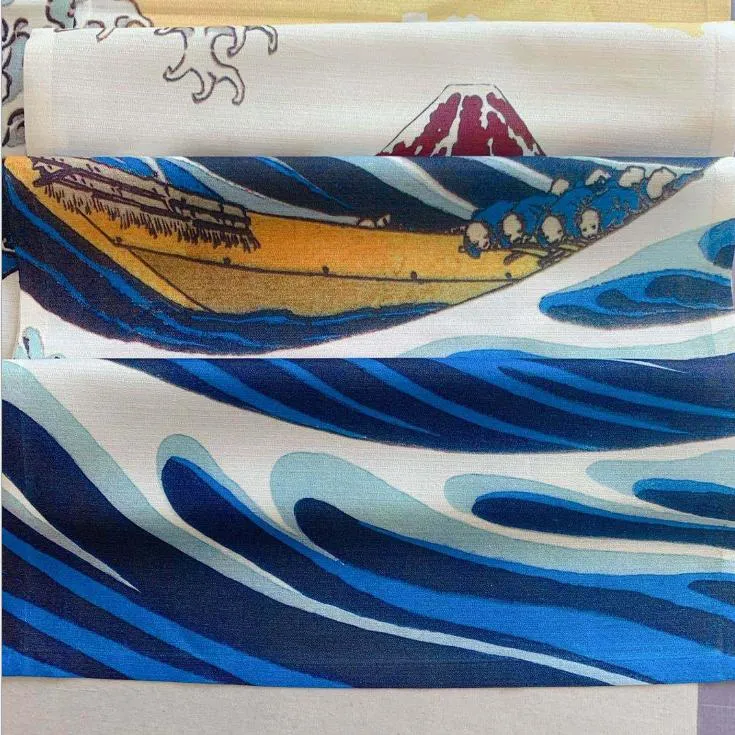 Noren | Curtain | Wall Hanging | Great Wave Off Kanagawa (Linen)