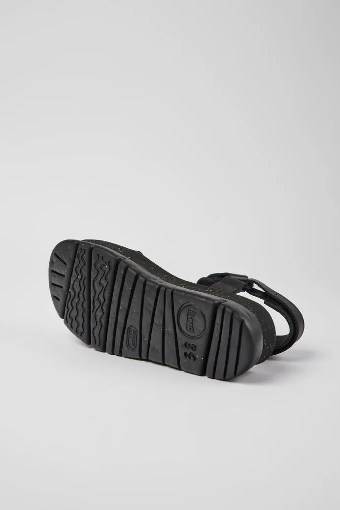 Oruga Up Leather Women's Sandal - Black